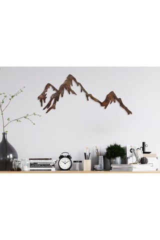 Wanddecoratie Rusty Mountain - Messing met Vintage Look