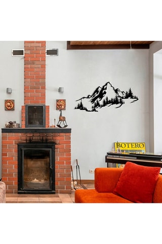 Wanddecoratie Moutain 3 - Zwart - 67 x 30 cm