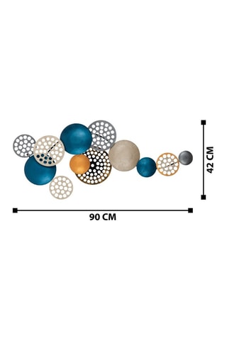 Wanddecoratie 8PBCT-007 - Blauw en Goudkleurig - 90 x 8 x 42 cm