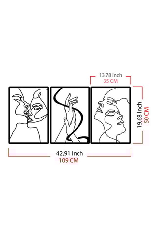 Wanddecoratie The Unity Of Love - 109 x 50 cm - Zwart
