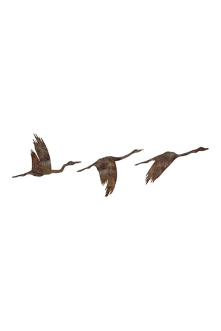 3-delige Wanddecoratie Rusty Birds 1 - 11 x 16/14 x 22/18 x 27 cm - Goudkleurig