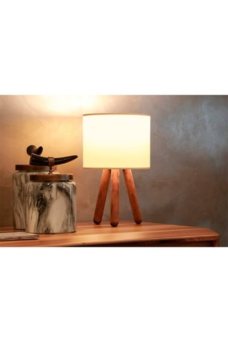 Houten Tafellamp Ayd - Naturel en Beige - 60 W