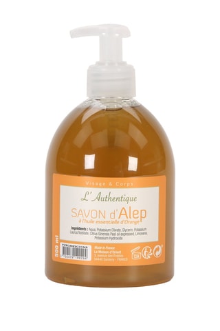 Vloeibare Aleppozeep met Essentiële Olie Sinaasappel - 500 ml