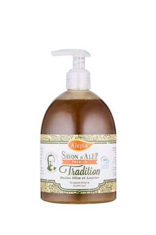 Sabão de Alepo líquido tradição biológico azeite e óleo de loureiro - 500 ml
