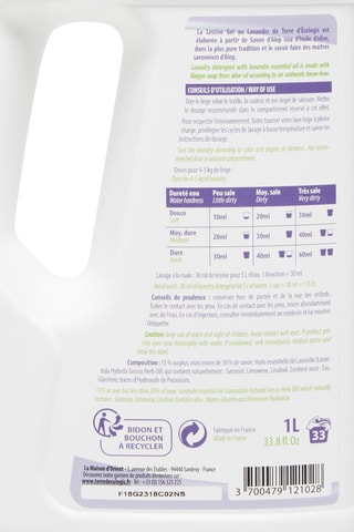 Detergente de Alepo con lavandula 1 l - 33 lavados