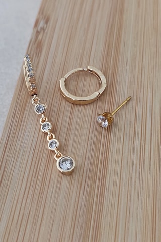 2 boucles d'oreilles et 1 puce - Zircons