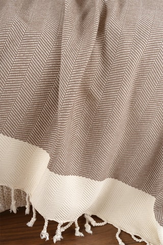 Jeté de canapé Baliksirti - Marron et beige