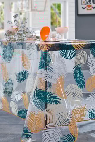 Nappe en toile cirée rectangulaire Calvi - Bleu et jaune