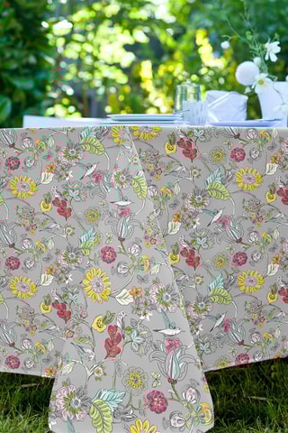 Nappe rectangulaire en toile cirée Paradisiaque - Gris
