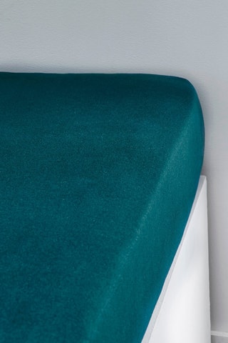 Drap-housse en coton 130 g/cm² Essential - Paon - Bonnet 25 cm