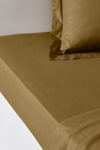 Drap-housse en coton 57 fils/cm² Essential - Bronze - Bonnet 30 cm