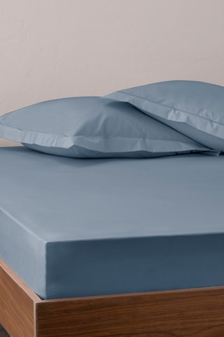 Drap-housse en coton 80 fils/cm² Julian - Bleu