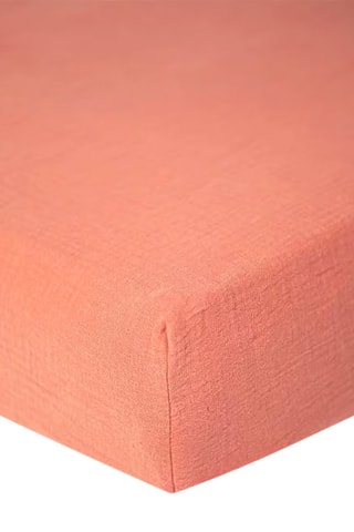 Drap-housse en gaze de coton 57 fils/cm² - Rose