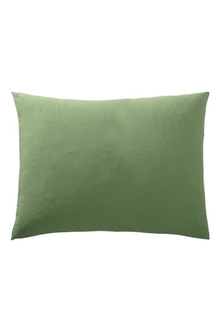 Taie d'oreiller en gaze de coton 57 fils/cm² Noah - Olive