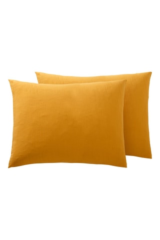 Taie d'oreiller en gaze de coton 57 fils/cm² - Curry