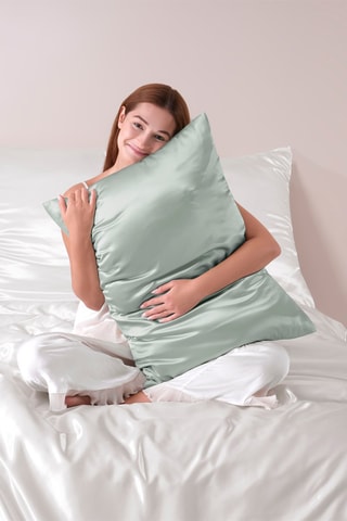 Taie d'oreiller en soie - sauge - 50 x 70 cm