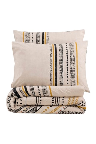 Parure de lit en coton 57 fils/cm² Elvira - Blanc et noir