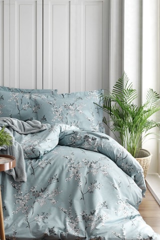 Parure de couette en coton renforcé Chicory - Bleu