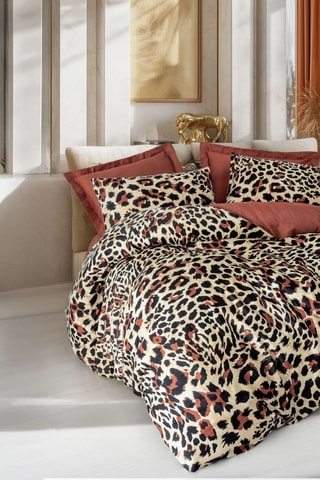 Parure de couette en satin de coton - 83 fils/cm²  Leoluxe - Rouge