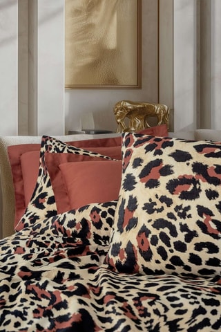 Parure de couette en satin de coton - 83 fils/cm²  Leoluxe - Rouge