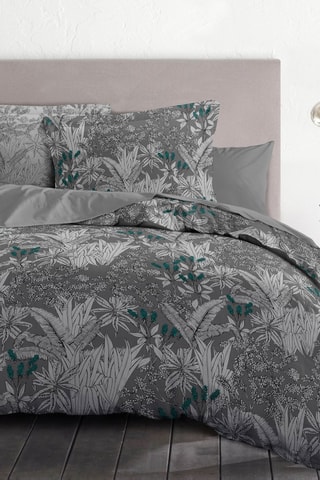 Parure de couette en coton 57 fils/cm² Curitibia - Gris et anthracite