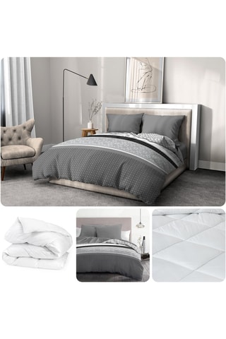 Parure de couette Diffus et couette - Gris et blanc