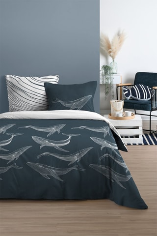 Parure de couette en coton - 57 fils/cm² - Marine