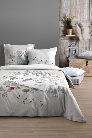 Parure de couette Meribel en coton - 52 fils/cm² - Ecru