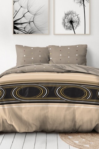 2 parures de couette en microfibre 75 fils/cm² Denali et Drakensberg - Taupe et gris