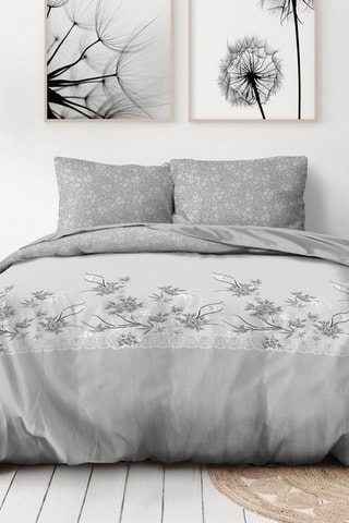 2 parures de couette en microfibre 75 fils/cm² Denali et Drakensberg - Taupe et gris