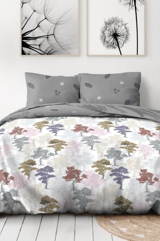 2 parures de couette en microfibre 75 fils/cm² Fuji et Kenal - Noir et gris