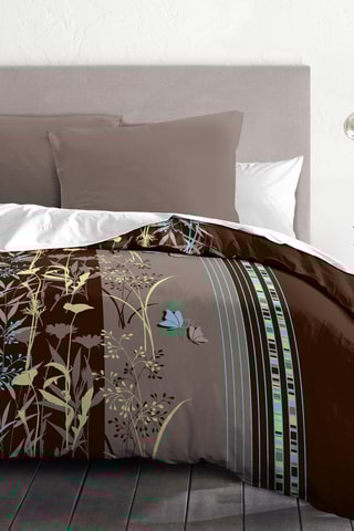 Parure de couette Philosophie -  Marron foncé et taupe