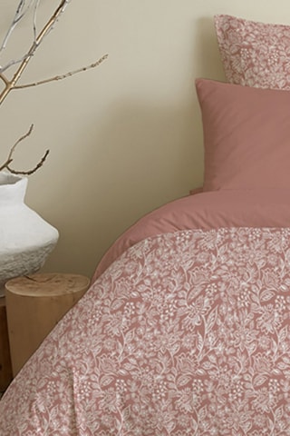 Parure de couette réversible en coton 57 fils/cm² - Pêche