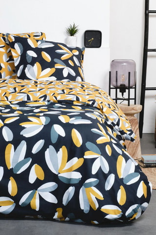 Parure de couette en coton Sunshine - Bleu marine