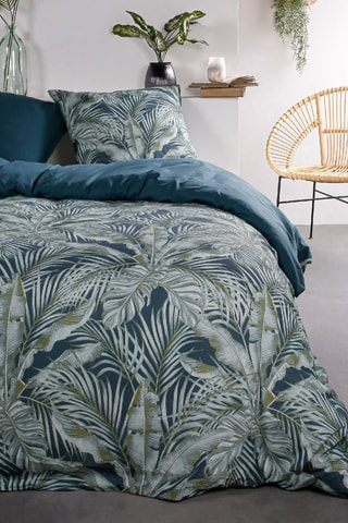 Parure de couette en coton Sunshine - Vert et bleu