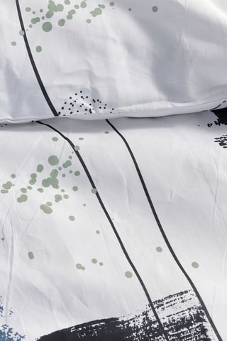 Parure de couette en coton 57 fils/cm² - Blanc et vert