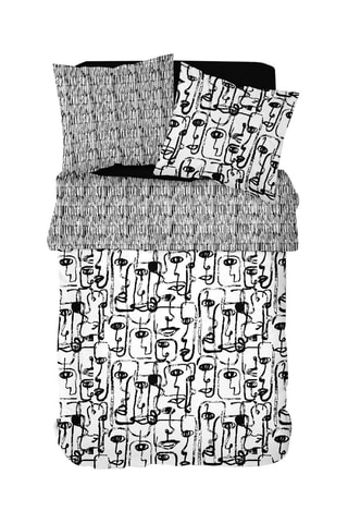 Parure de couette en coton 57 fils/cm² Sunshine - Blanc et noir