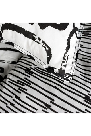 Parure de couette en coton 57 fils/cm² Sunshine - Blanc et noir