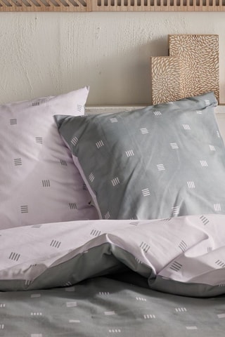 Parure de couette réversible Crazy - Blanc et gris