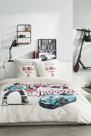 Parure de couette en coton 57 fils/cm² Java - Blanc