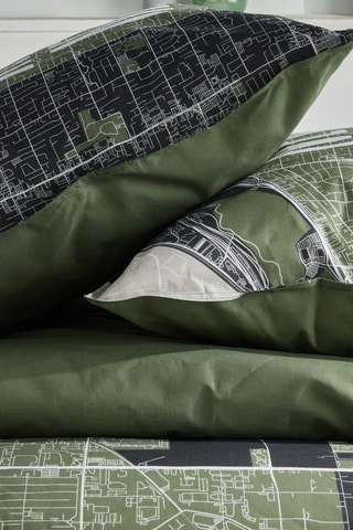 Parure de couette en coton 57 fils/cm² Java - Vert