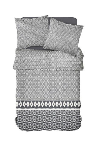 Parure de couette en coton Sunshine - Blanc et bleu marine