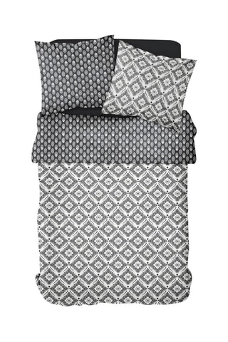 Parure de couette en coton Sunshine - Ecru et noir