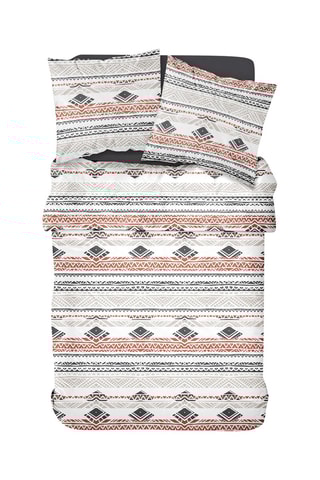 Parure de couette en coton Sunshine - Blanc et bordeaux