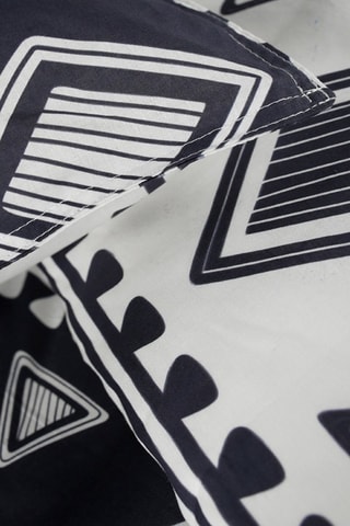 Parure de couette en coton 57 fils/cm² Sunshine - Bleu marine et blanc