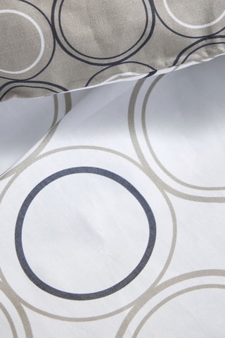 Parure de couette en coton 57 fils/cm² - Blanc et beige