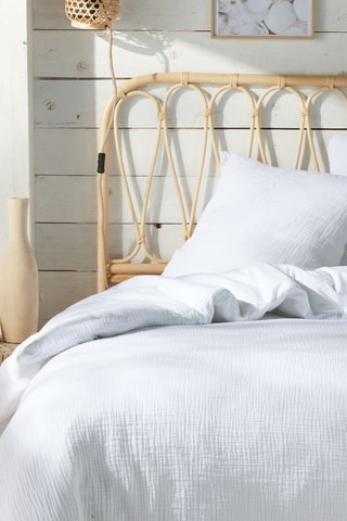 Parure de couette en gaze de coton - Blanc