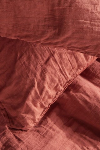 Parure de lit en gaze de coton - Terracotta