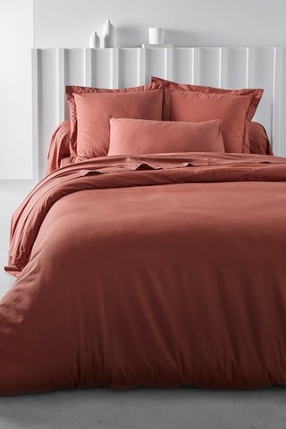 Housse de couette en coton 57 fils/cm² Essential - Terracotta