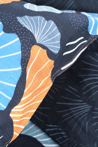 Parure de couette en coton Sunshine - Bleu et orange